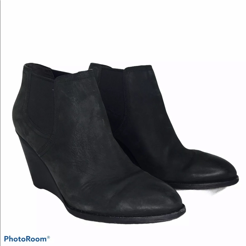 Black Wedge Ankle Boots - Women's Casual Chelsea Style